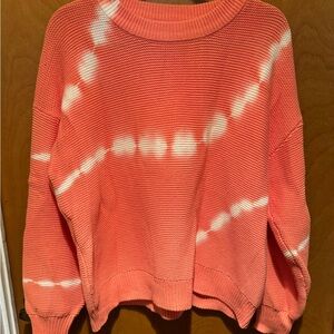 Old Navy Chunky sweater - tie dye - neon orangish/pink - size Medium